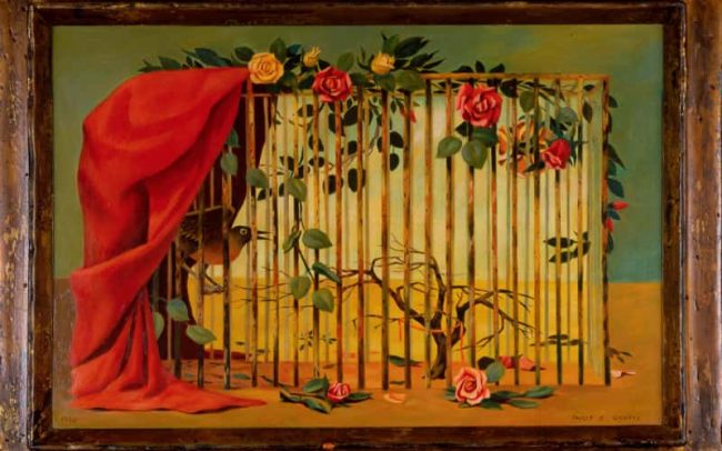 Birdcage, Oil on board, 20×28th inches, 1958